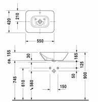 DURAVIT BACINO LAVABO 55x42